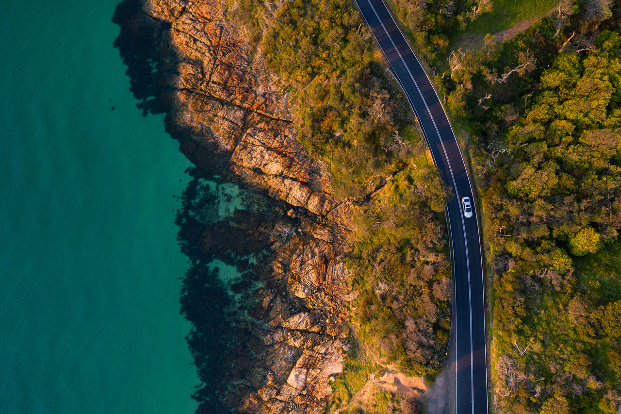 Aerial photograph of the Mount Martha coastal drive located in the Mornington Peninsula.